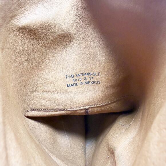 Frye Taupe Leather Melissa Button Riding Boots Size 7.5 Pull On Made in Mexico - Picture 9 of 10